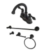 American Classic 4" Centerset Lavatory Faucet with Bathroom Accessory Package in Naples Bronze