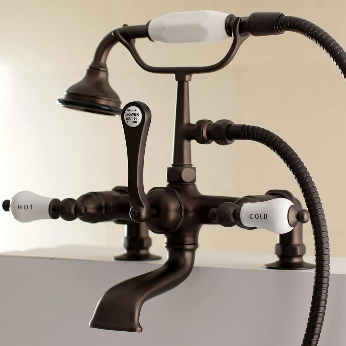 Aqua Vintage AE207TX-P 7-Inch Tub Faucet with Hand Shower