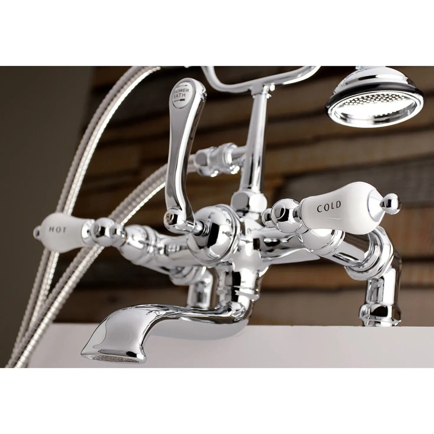 Aqua Vintage AE207TX-P 7-Inch Tub Faucet with Hand Shower