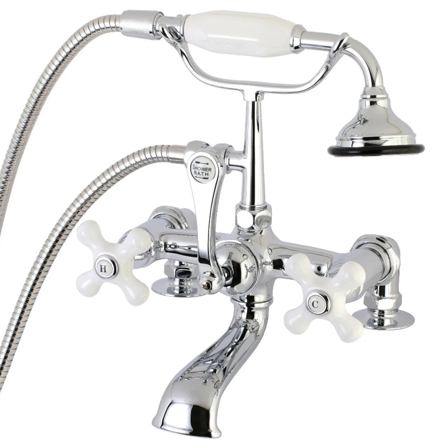 Aqua Vintage AE211TX-P 7-Inch Tub Faucet with Hand Shower
