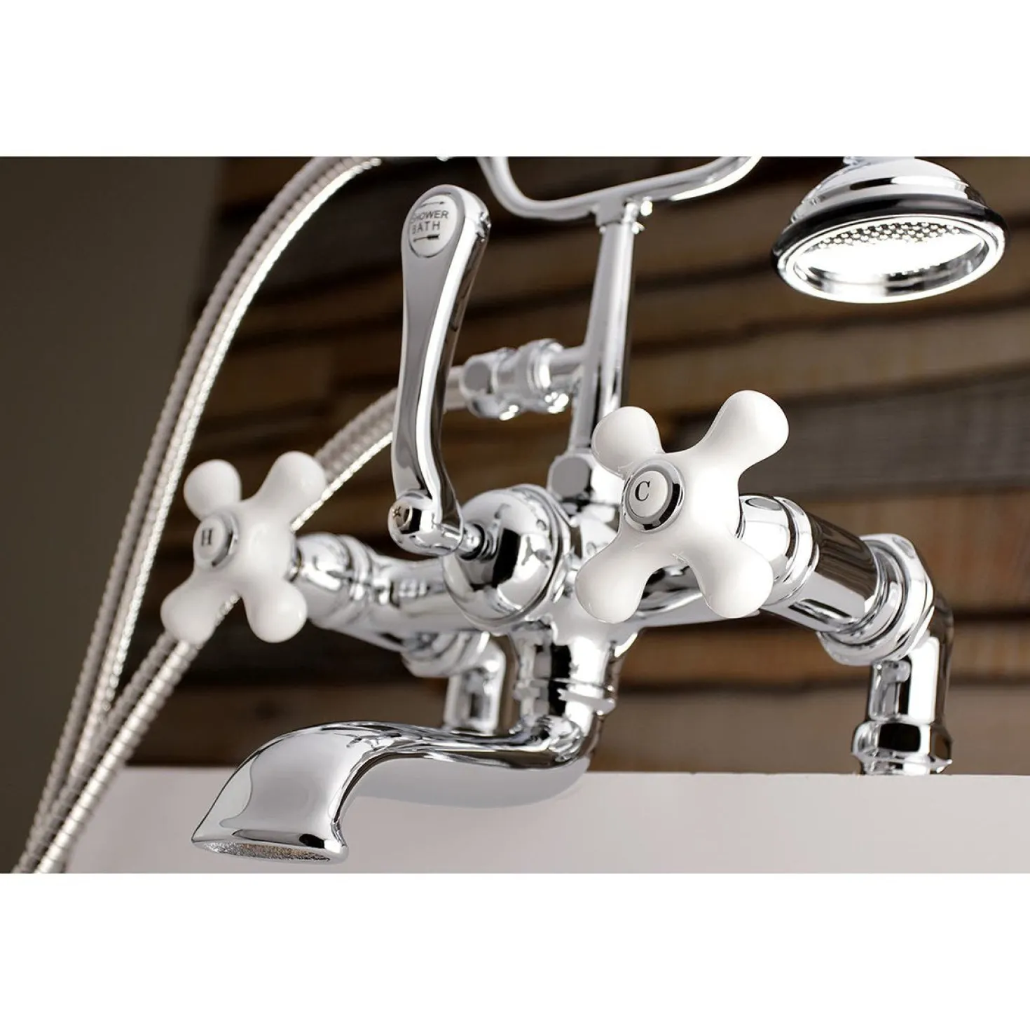 Aqua Vintage AE211TX-P 7-Inch Tub Faucet with Hand Shower