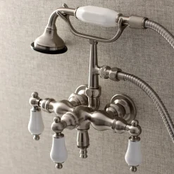 Aqua Vintage AE23TX-P 3-3/8-Inch Wall Mount Tub Faucet with Hand Shower