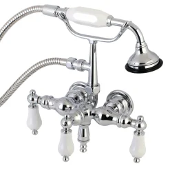 Aqua Vintage AE23TX-P 3-3/8-Inch Wall Mount Tub Faucet with Hand Shower