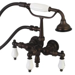Aqua Vintage AE21TX-P 3-3/8-Inch Wall Mount Tub Faucet with Hand Shower