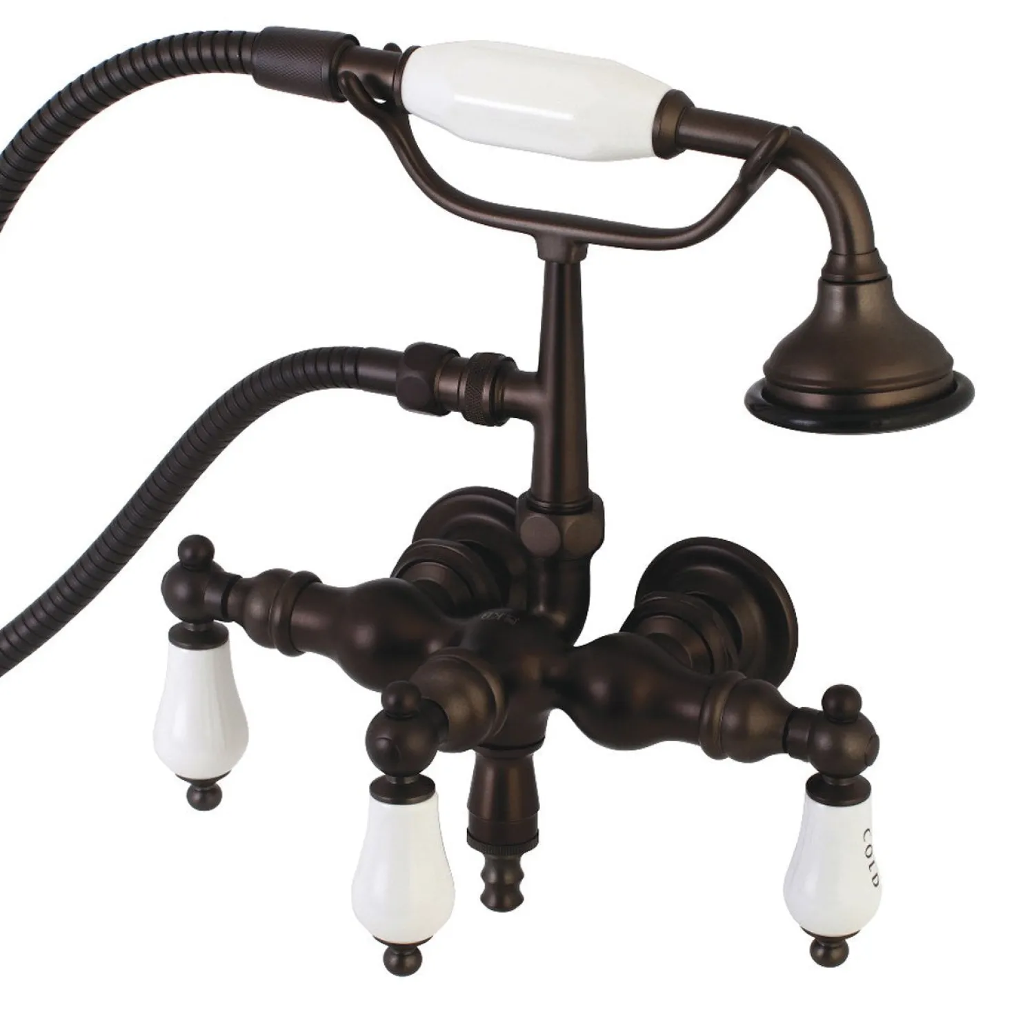 Aqua Vintage AE21TX-P 3-3/8-Inch Wall Mount Tub Faucet with Hand Shower