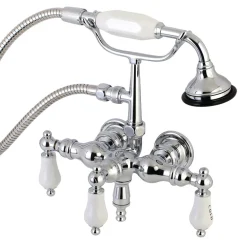 Aqua Vintage AE21TX-P 3-3/8-Inch Wall Mount Tub Faucet with Hand Shower