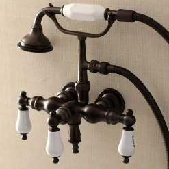 Aqua Vintage AE21TX-P 3-3/8-Inch Wall Mount Tub Faucet with Hand Shower