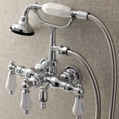 Aqua Vintage AE21TX-P 3-3/8-Inch Wall Mount Tub Faucet with Hand Shower