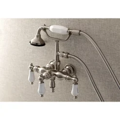Aqua Vintage AE21TX-P 3-3/8-Inch Wall Mount Tub Faucet with Hand Shower