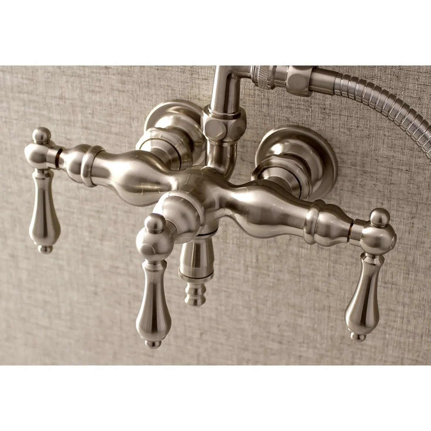 Aqua Vintage AE19TX-P 3-3/8-Inch Wall Mount Tub Faucet with Hand Shower