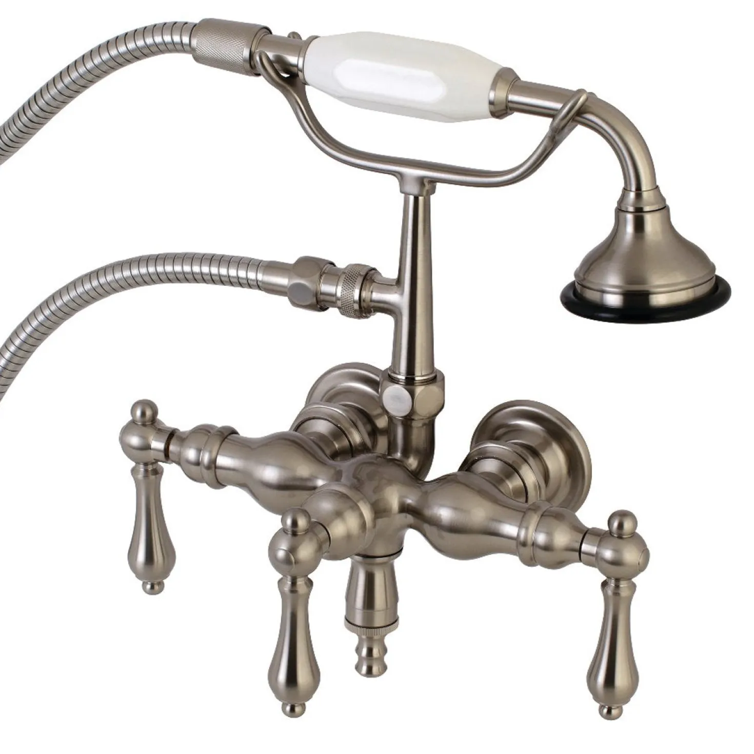 Aqua Vintage AE19TX-P 3-3/8-Inch Wall Mount Tub Faucet with Hand Shower