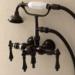 Aqua Vintage AE19TX-P 3-3/8-Inch Wall Mount Tub Faucet with Hand Shower