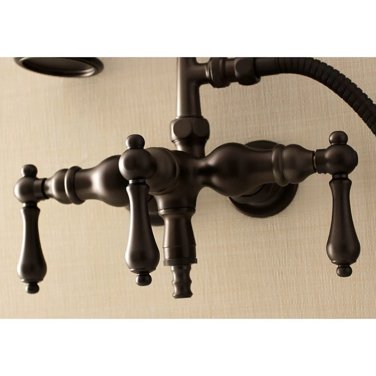 Aqua Vintage AE19TX-P 3-3/8-Inch Wall Mount Tub Faucet with Hand Shower
