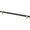 Berenson Radial Reign Appliance Pull in Matte Black and Modern Brushed Gold