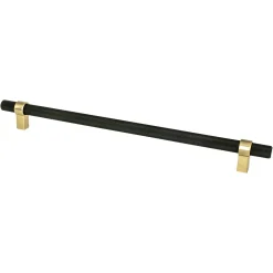 Berenson Radial Reign Appliance Pull in Matte Black and Modern Brushed Gold