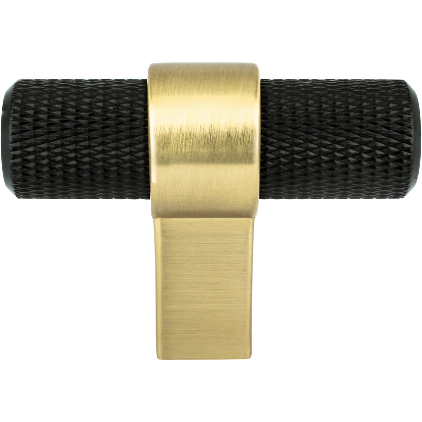 Berenson Radial Reign Knob in Matte Black and Modern Brushed Gold