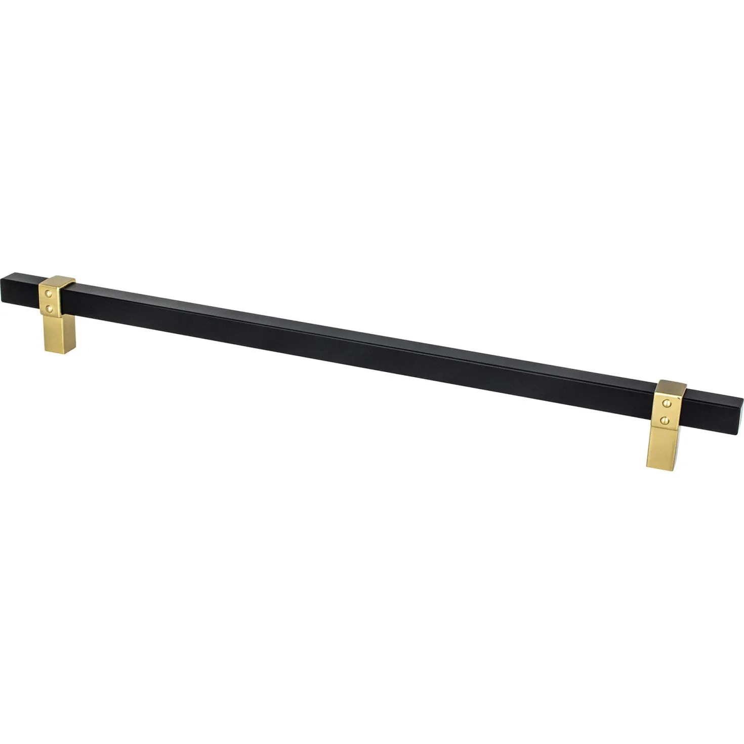 Berenson Rivet Rebel Appliance Pull in Matte Black and Modern Brushed Gold