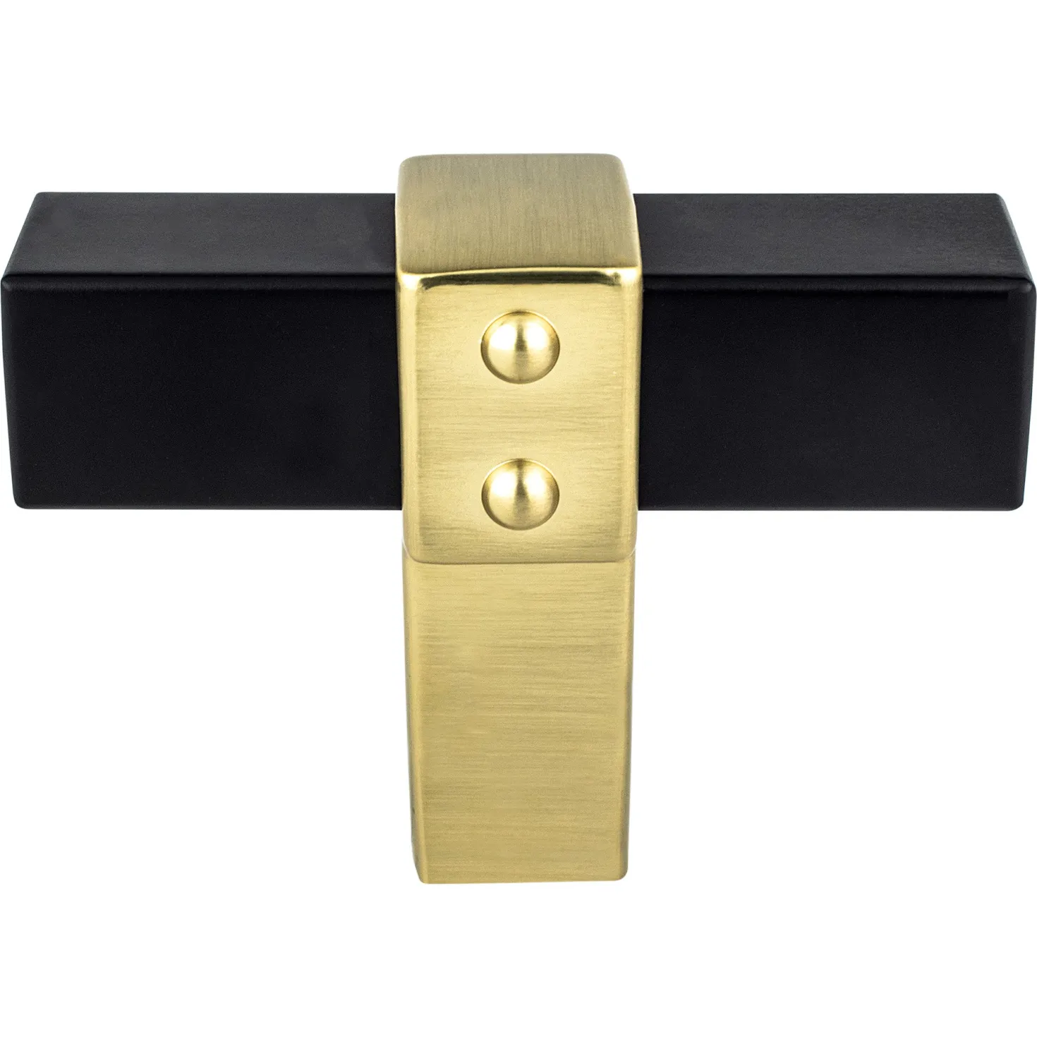 Berenson Rivet Rebel Knob in Matte Black and Modern Brushed Gold