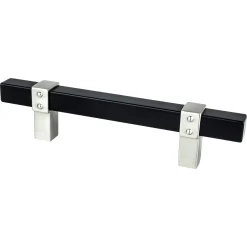 Berenson Rivet Rebel Pull in Matte Black and Brushed Nickel