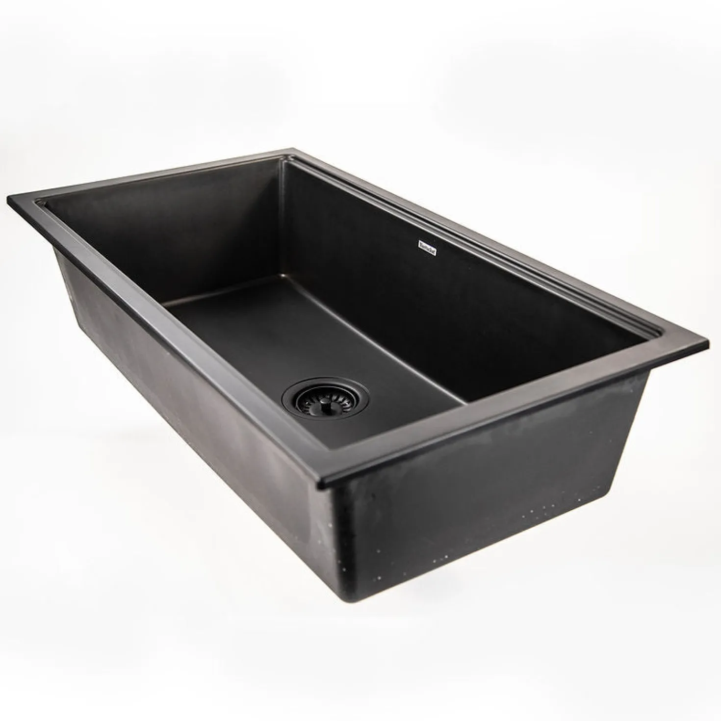 34" Black Composite Single Bowl Kitchen Workstation Sink