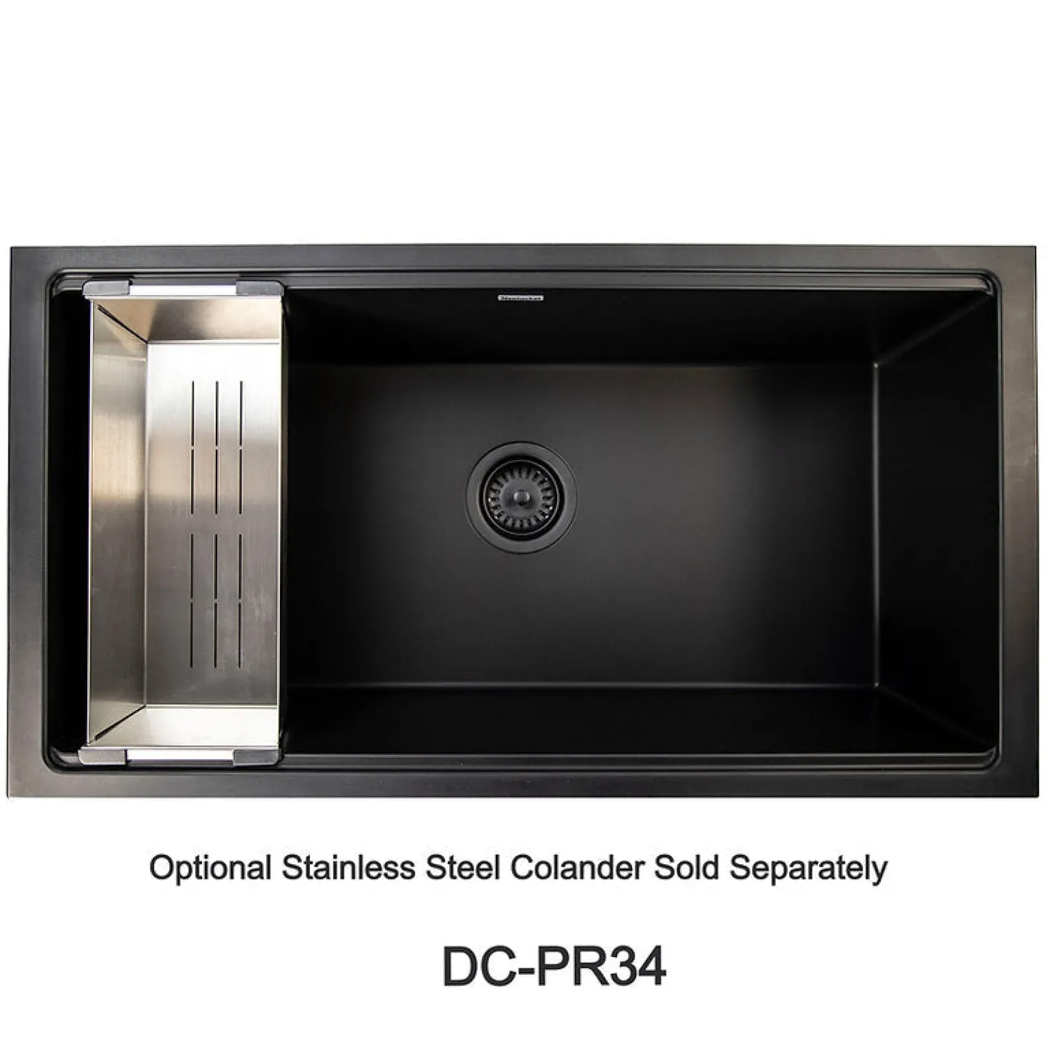 34" Black Composite Single Bowl Kitchen Workstation Sink