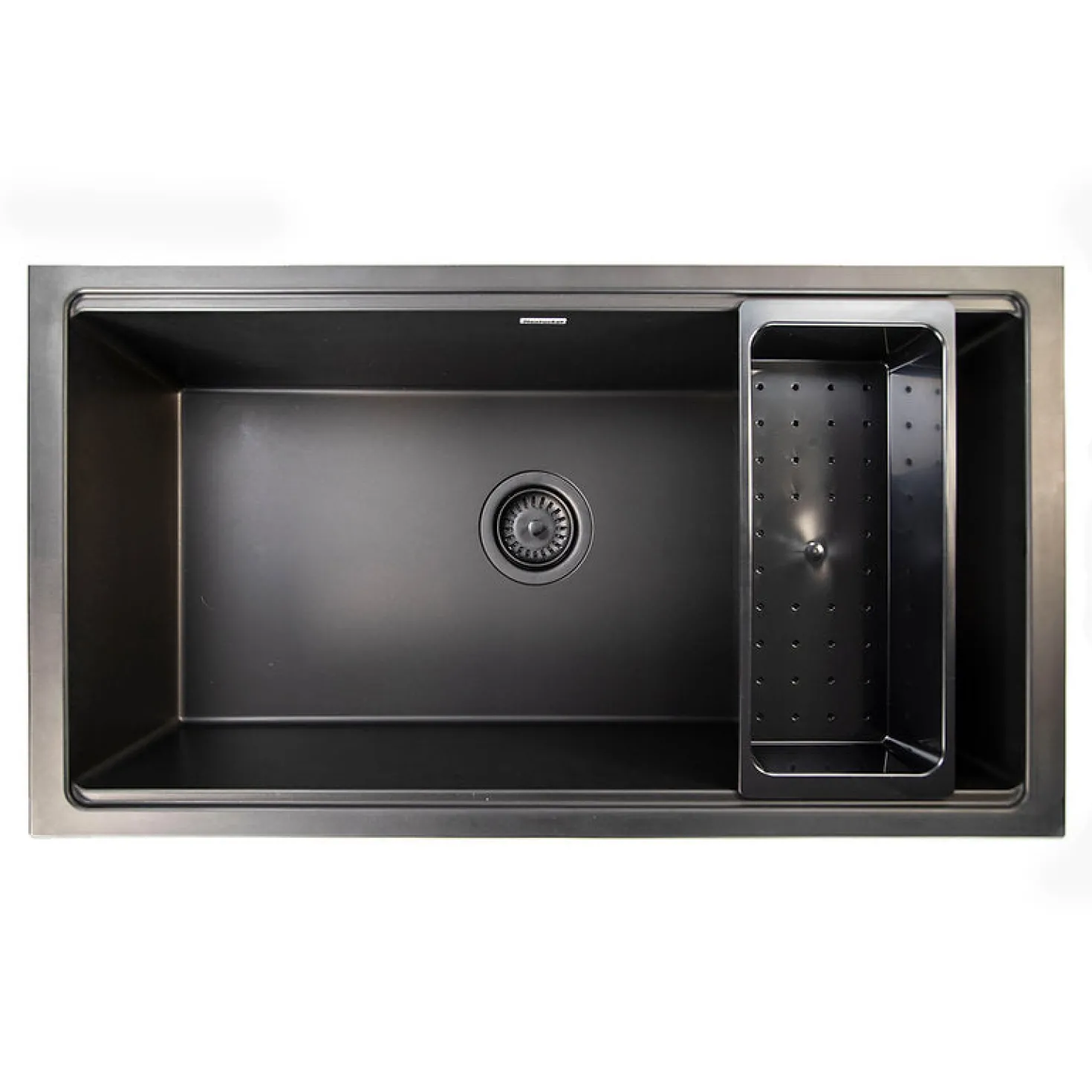 34" Black Composite Single Bowl Kitchen Workstation Sink