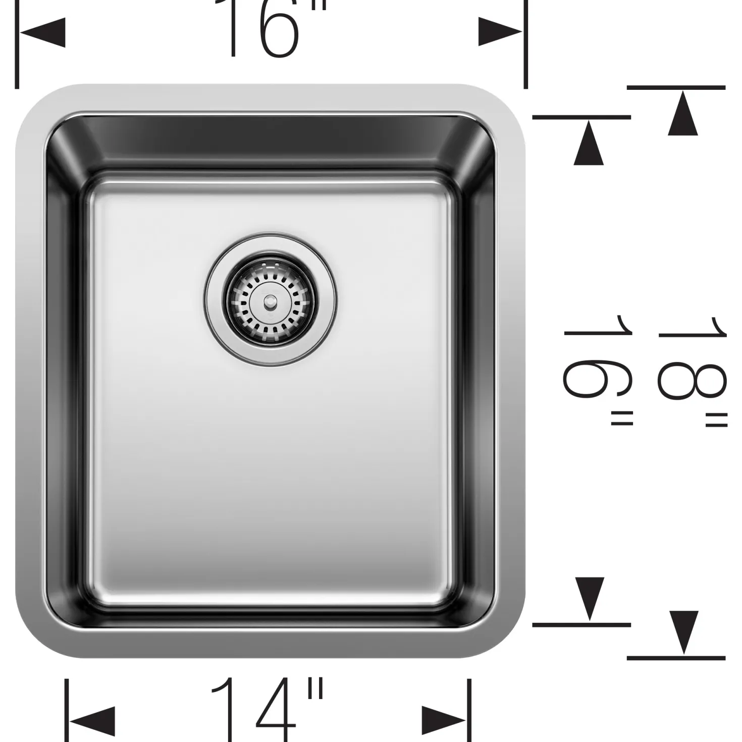 BLANCO 16" Formera Undermount Stainless Bar Sink
