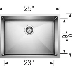 BLANCO Precision 25" Small Radius Single Bowl Kitchen Sink