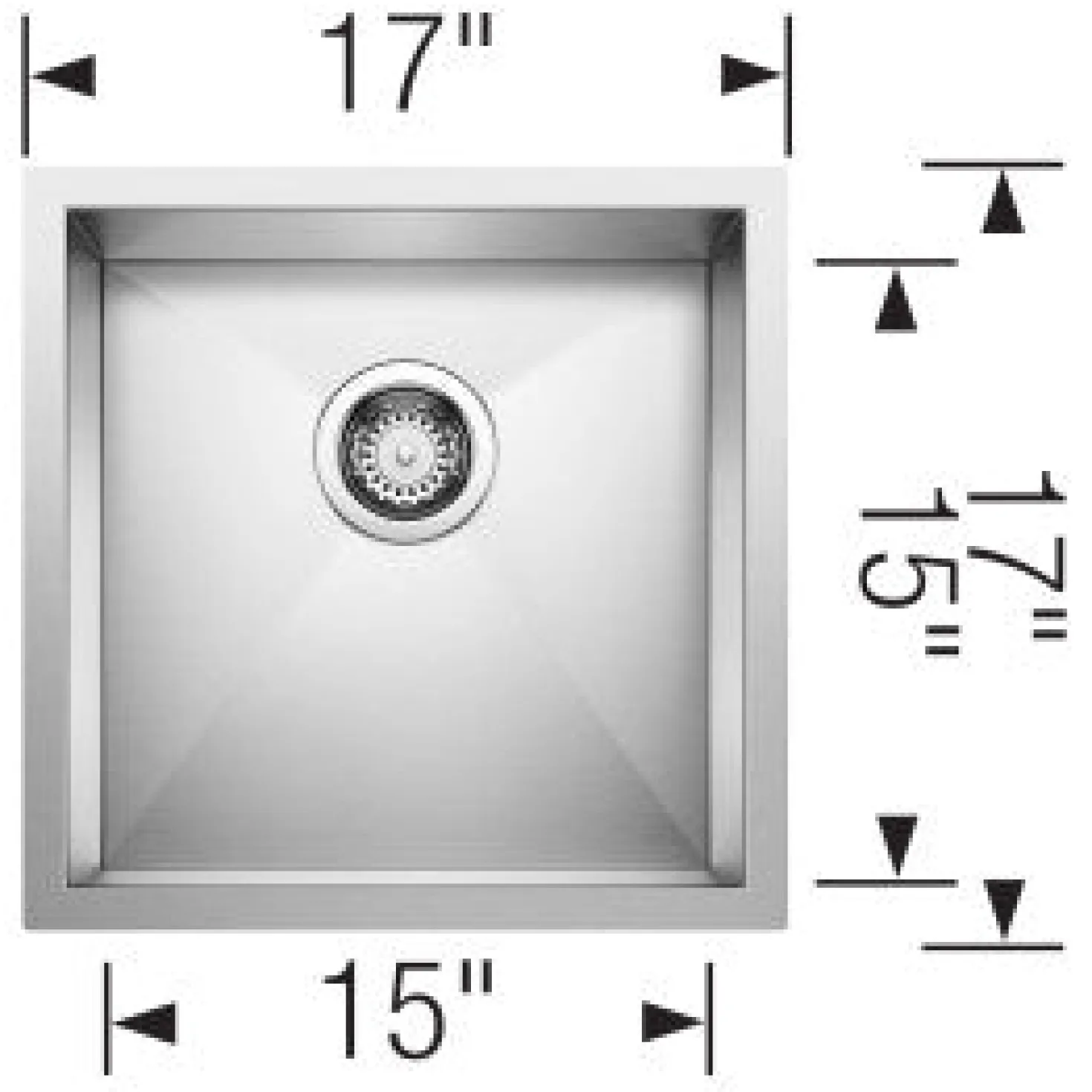 BLANCO Quatrus 17" Zero Radius Bar Sink