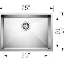 BLANCO Quatrus Zero Radius Single Bowl ADA Kitchen Sink