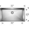 BLANCO 32" Undermount R10 Stainless Steel Single Bowl Kitchen Sink