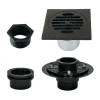 4" Brass Square Grid Shower Drain with Flange