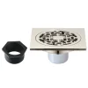 4" Brass Square Grid Shower Drain with Flange