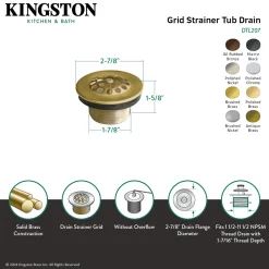 Brass Tub Drain in Oil Rubbed Bronze