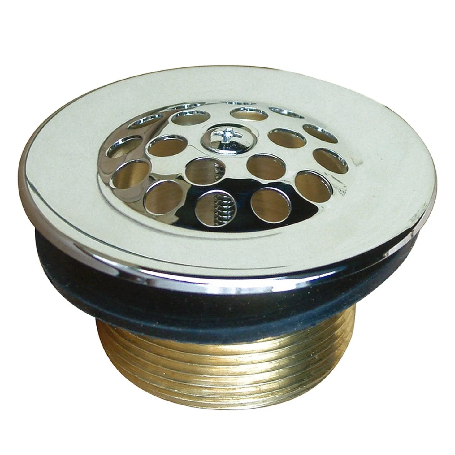 Brass Tub Drain in Polished Chrome