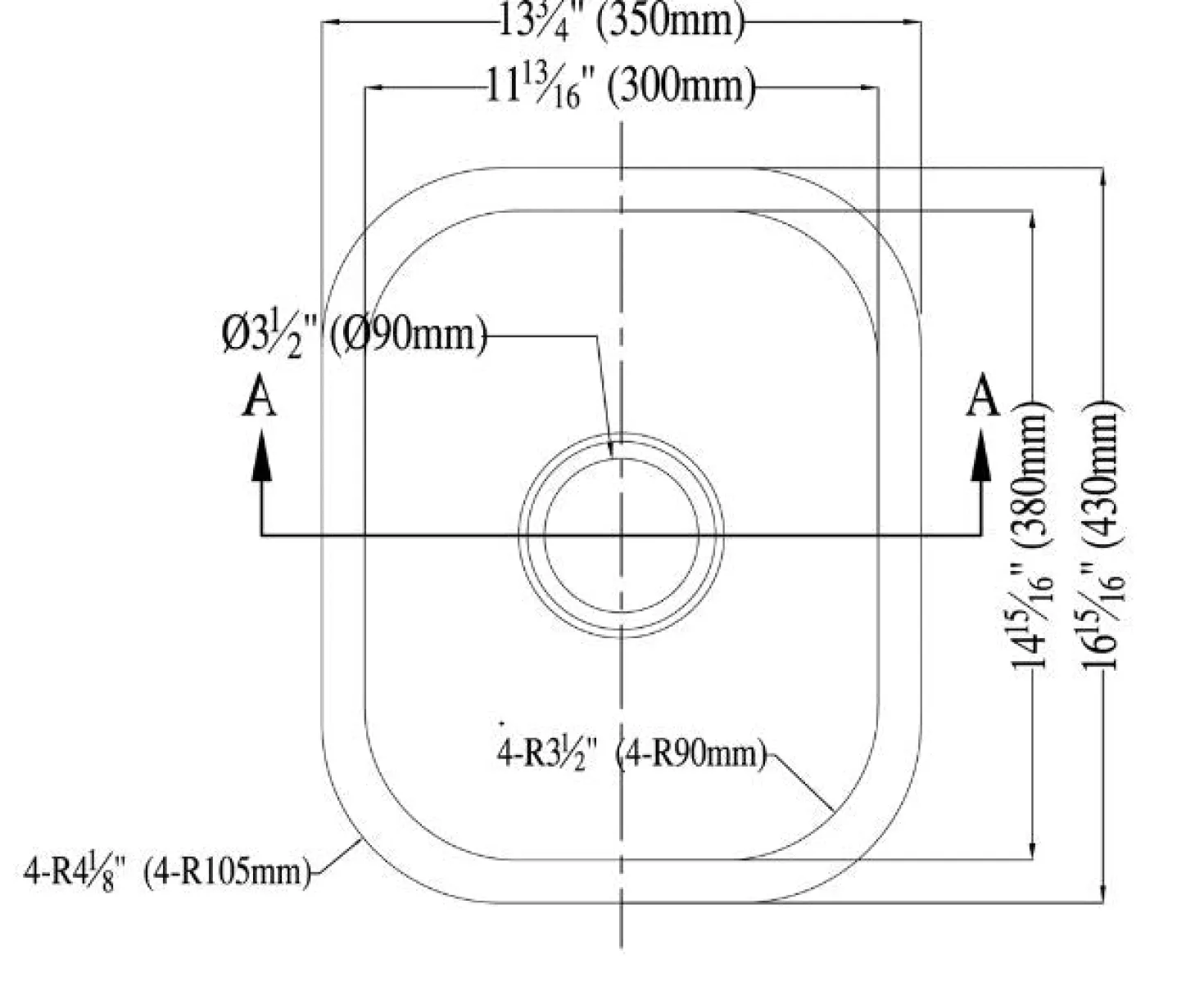 BS1215 14" Single Bowl Undermount 18 Gauge Stainless Steel Bar Sink