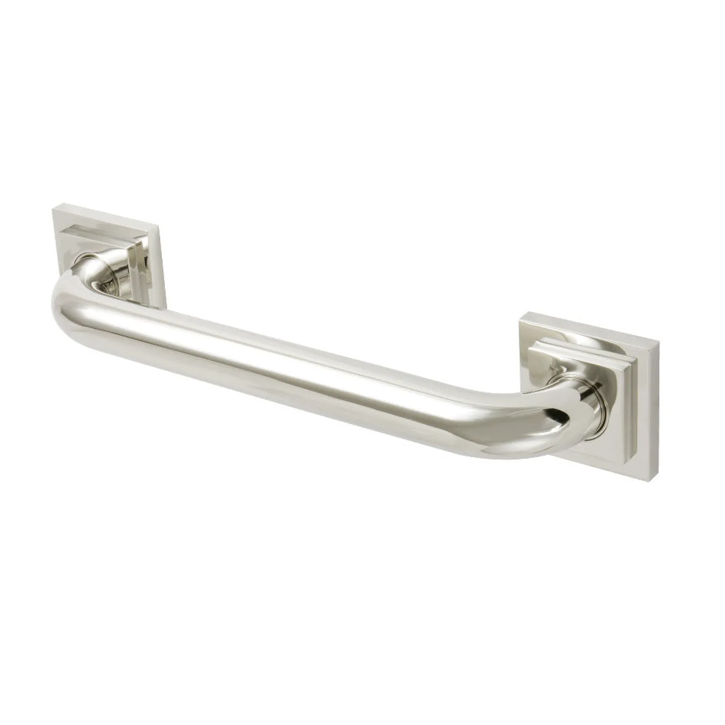 Claremont 12" Brass Decorative Grab Bar in Polished Nickel