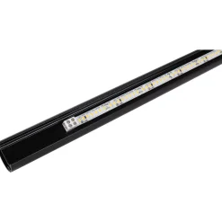 Closet Rod with Integrated LED Light in Black
