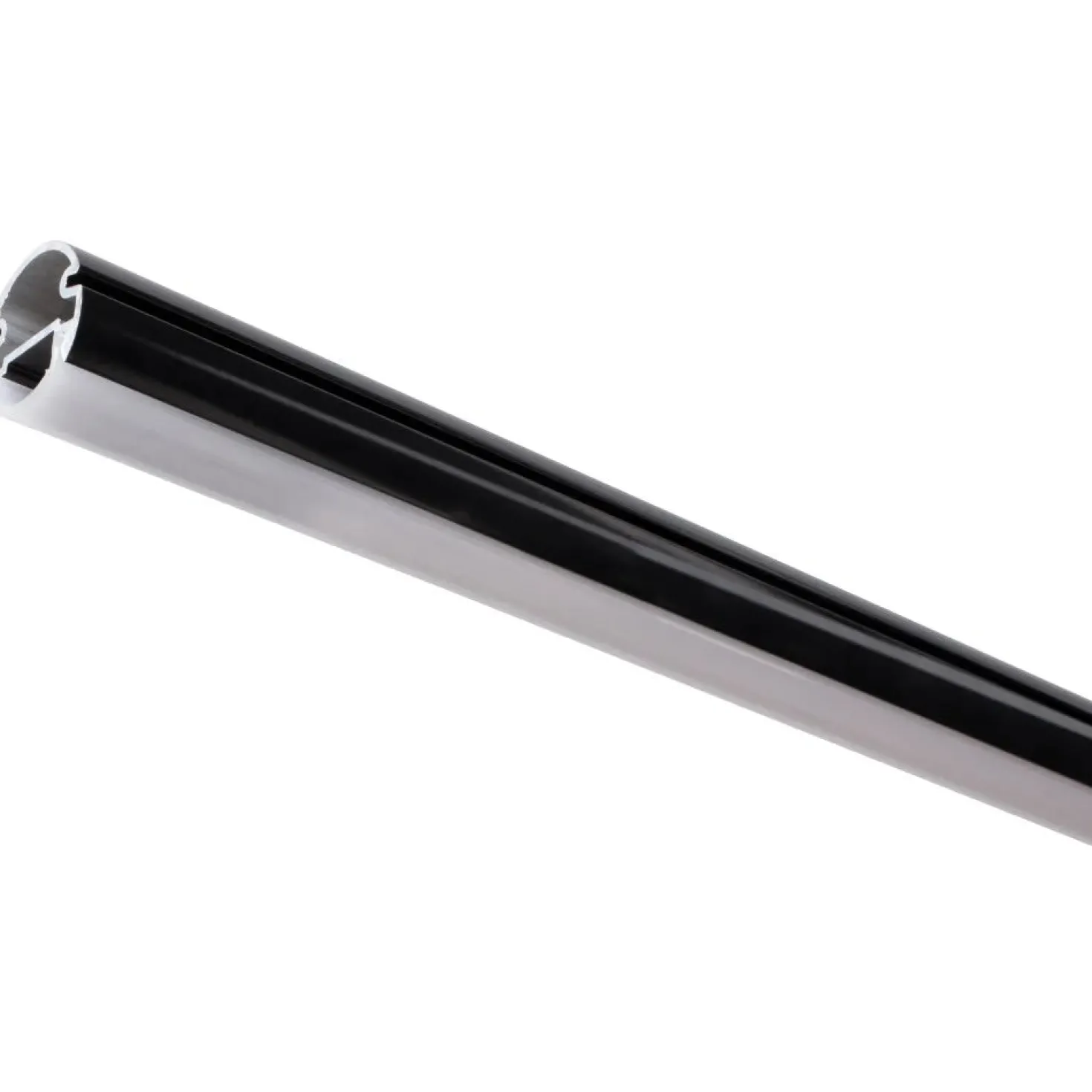 Closet Rod with Integrated LED Light in Black