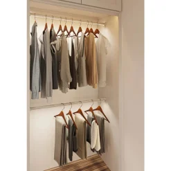 Closet Rod with Integrated LED Light in Satin Nickel