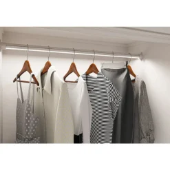 Closet Rod with Integrated LED Light in White