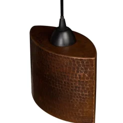 8" Copper Oval Cylinder Pendant Light
