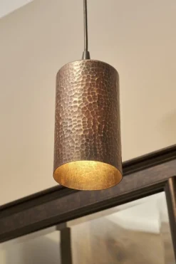 4" Copper Round Cylinder Pendant Light