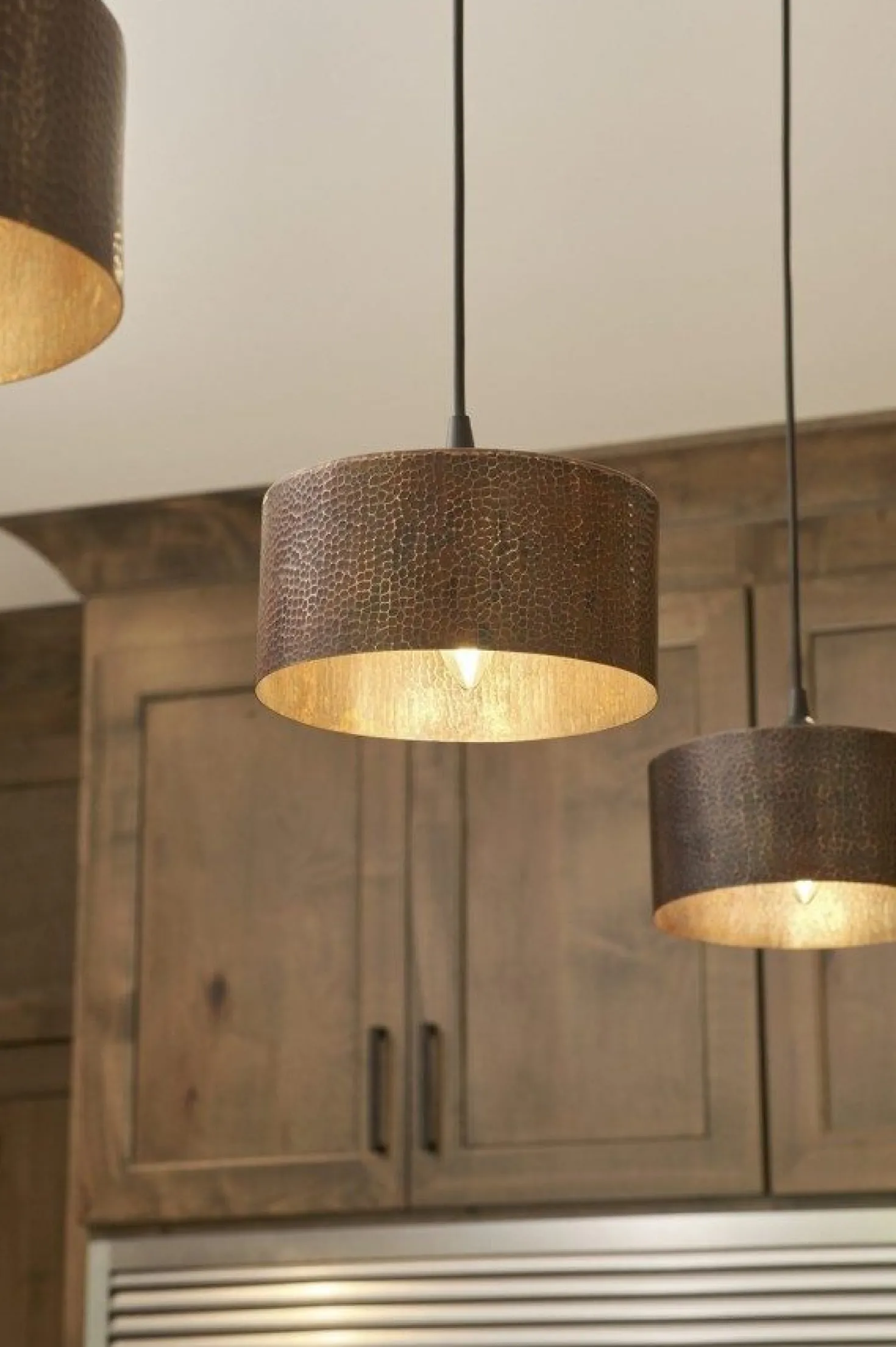 8" Copper Round Cylinder Pendant Light