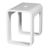 Cube Bathroom Stool in Composite Matte White
