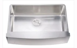 33" Curved Apron Single Bowl 16 Gauge Stainless Steel Kitchen Sink