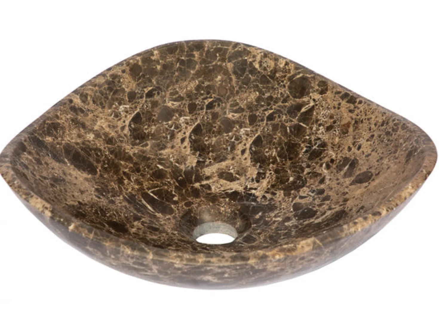 Dark Emperador Marble Freeform Vessel Sink