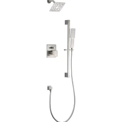 Dawn Acadia Square Series Shower Combo Set Wall Mounted Rainhead with Slide Bar Handheld Shower