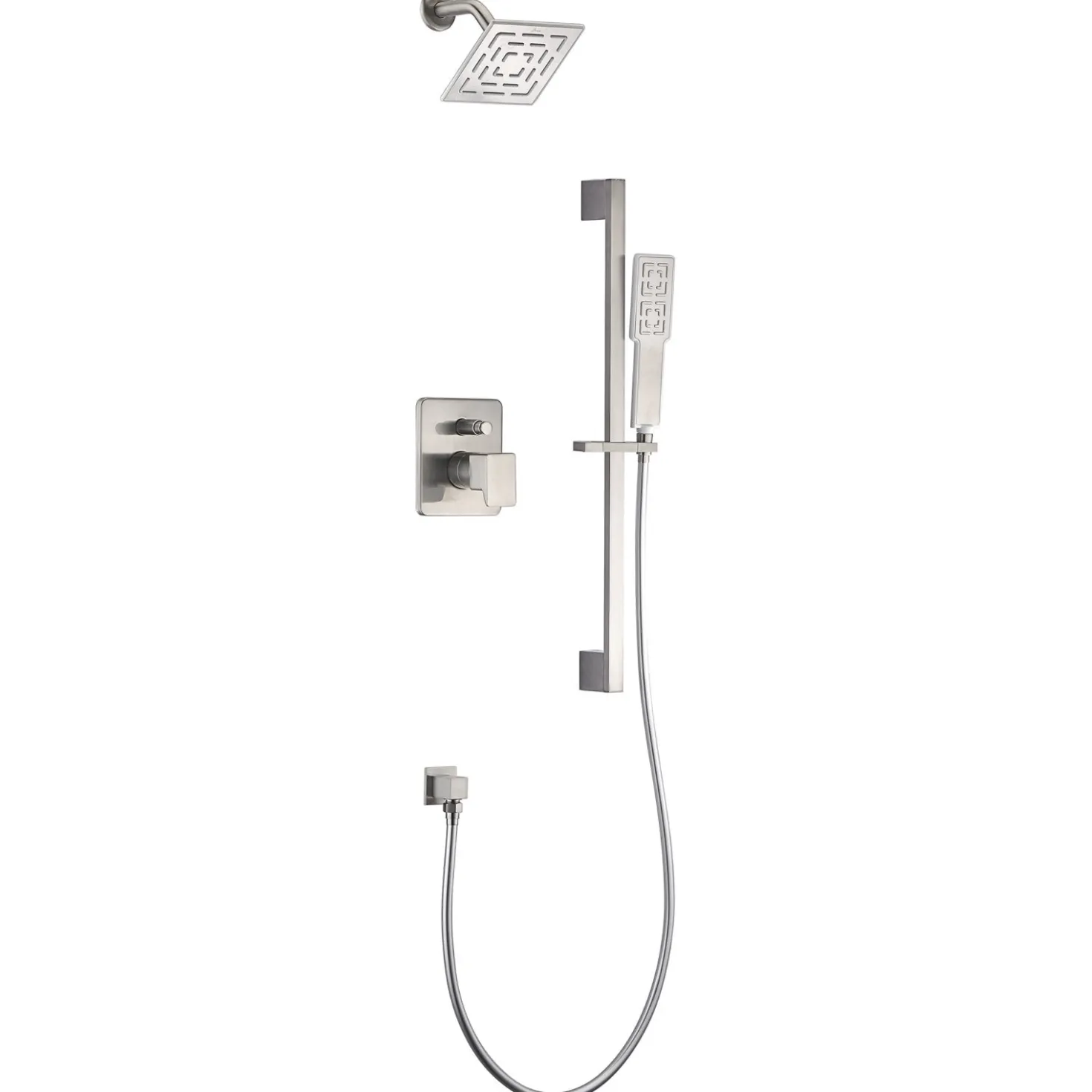 Dawn Acadia Square Series Shower Combo Set Wall Mounted Rainhead with Slide Bar Handheld Shower