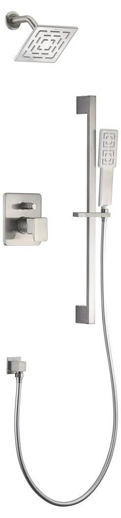 Dawn Acadia Square Series Shower Combo Set Wall Mounted Rainhead with Slide Bar Handheld Shower